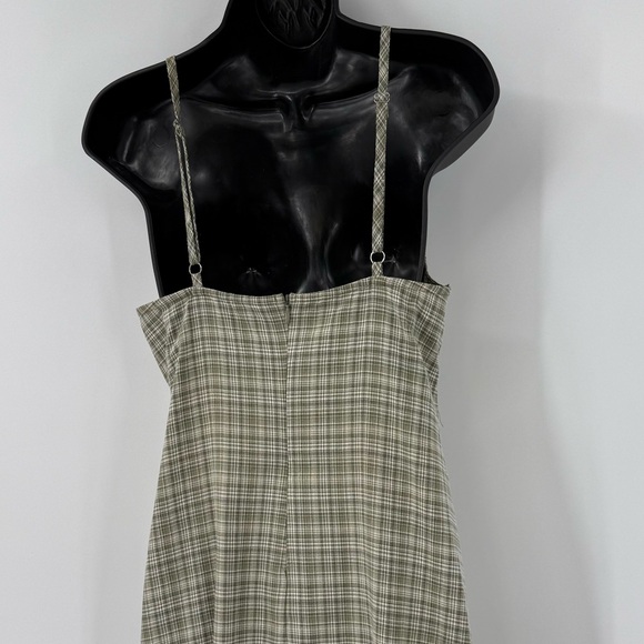 Afends Willow Check V-Neck Maxi Dress in Military Check | Size Small - Picture 6 of 9
